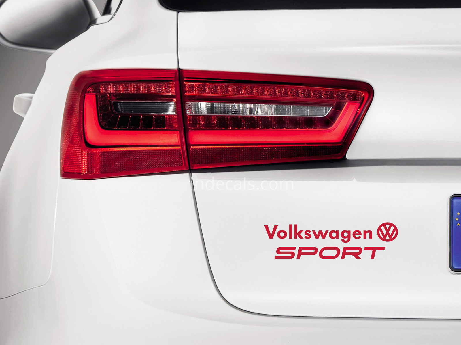 1 x Volkswagen Sports Sticker for Trunk - Red