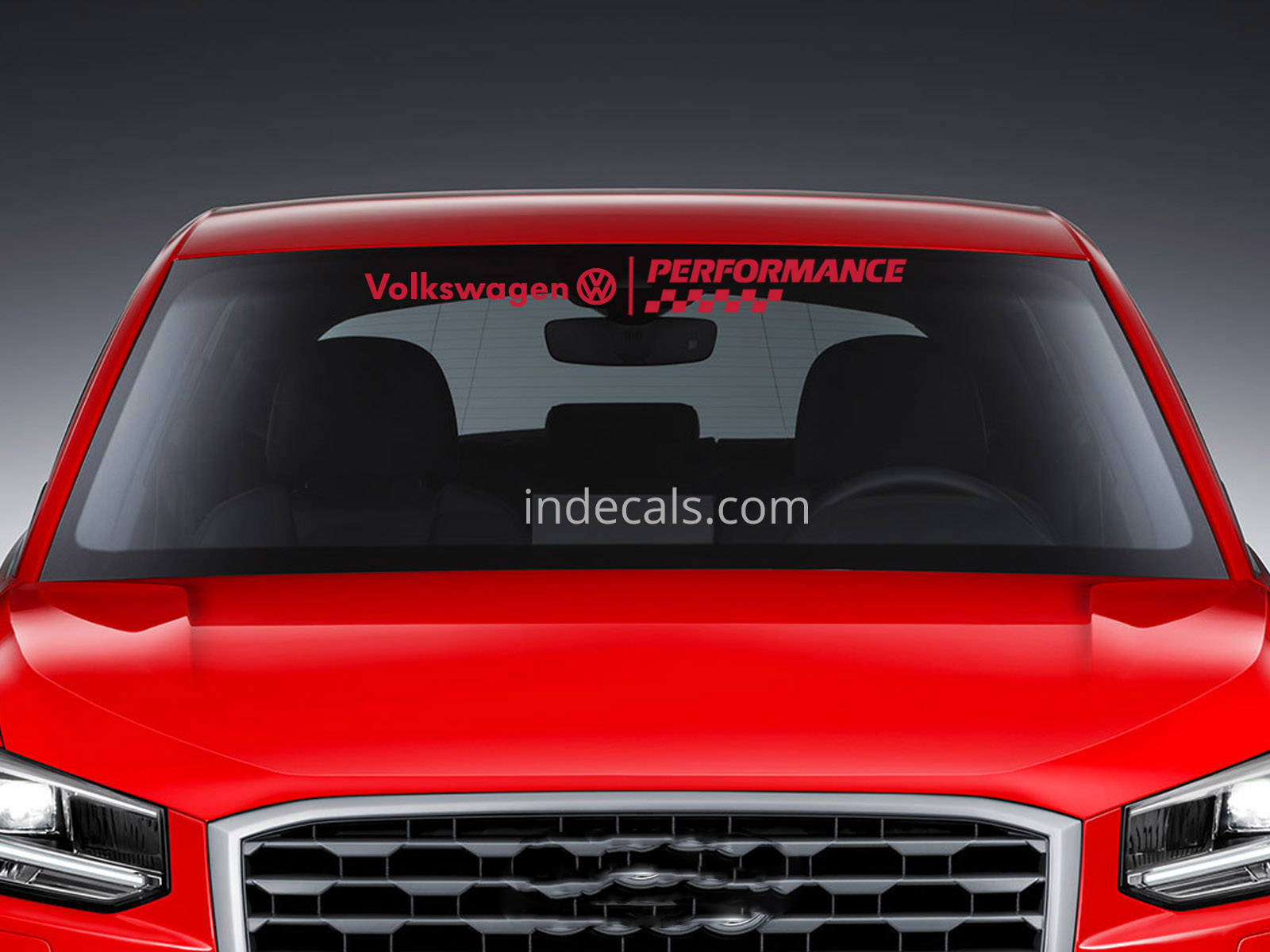 1 x Volkswagen Performance Sticker for Windshield or Back Window - Red