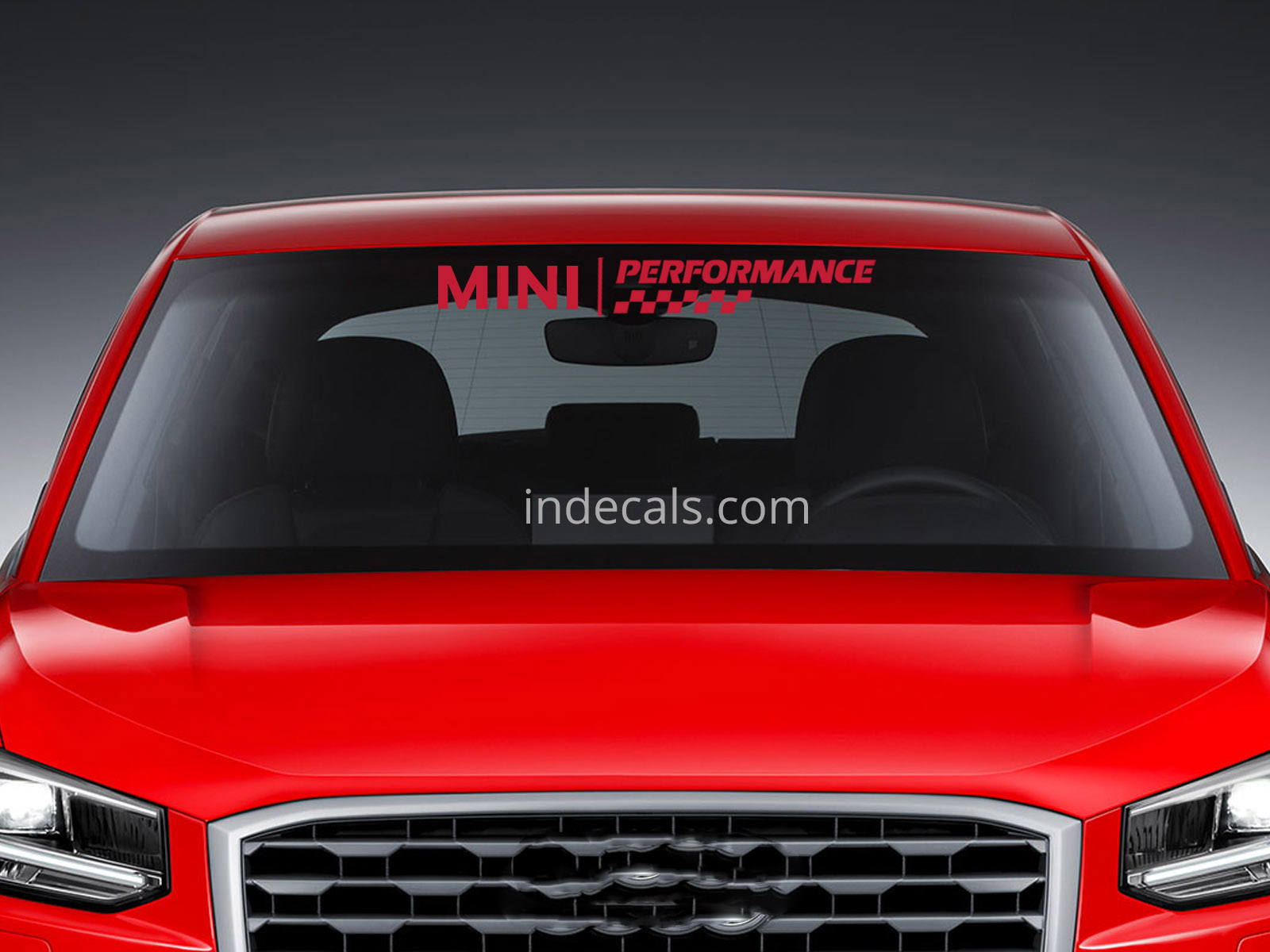 1 x Mini Performance Sticker for Windshield or Back Window - Red