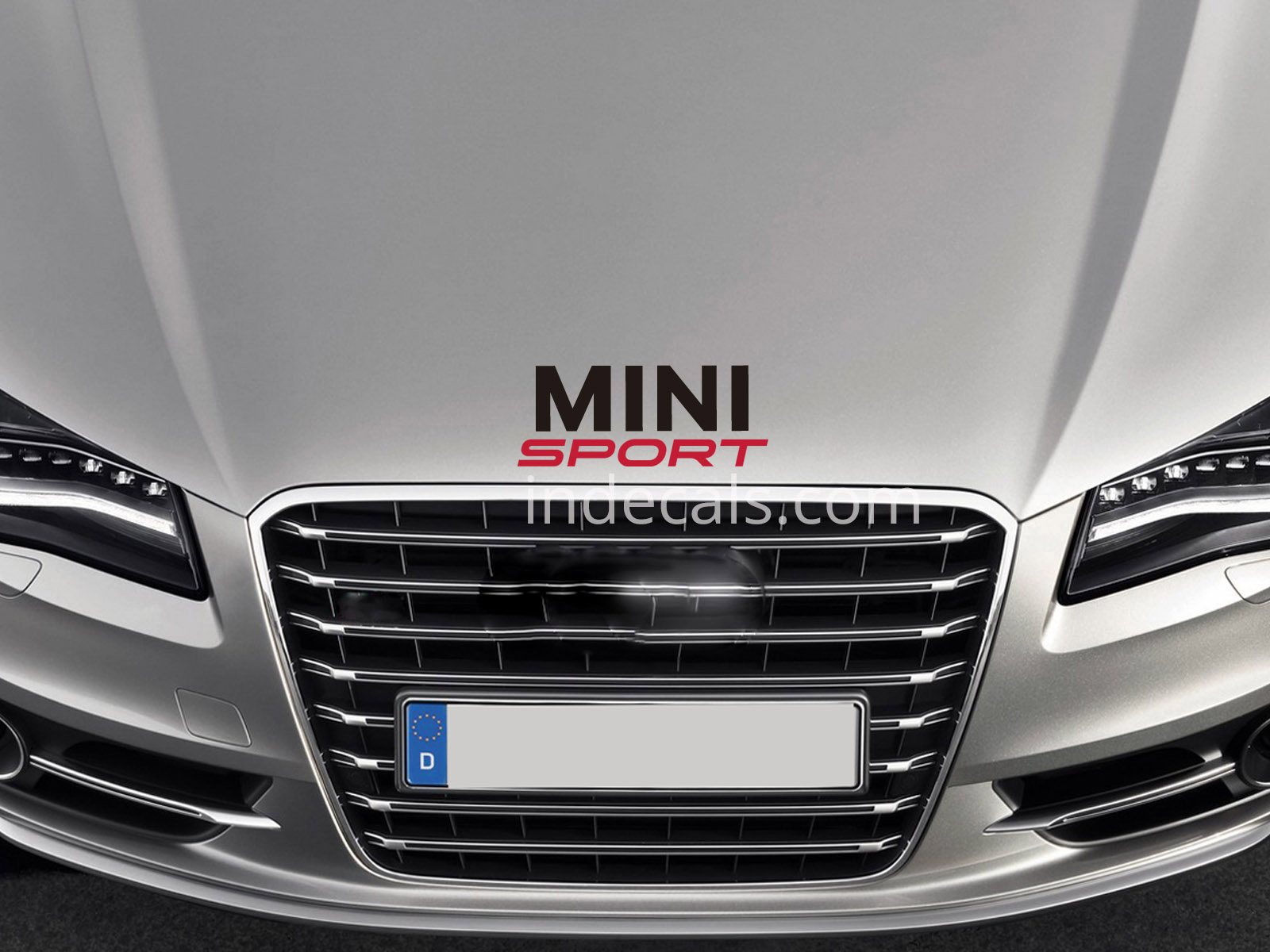 1 x Mini Sport Sticker for Bonnet - Black & Red