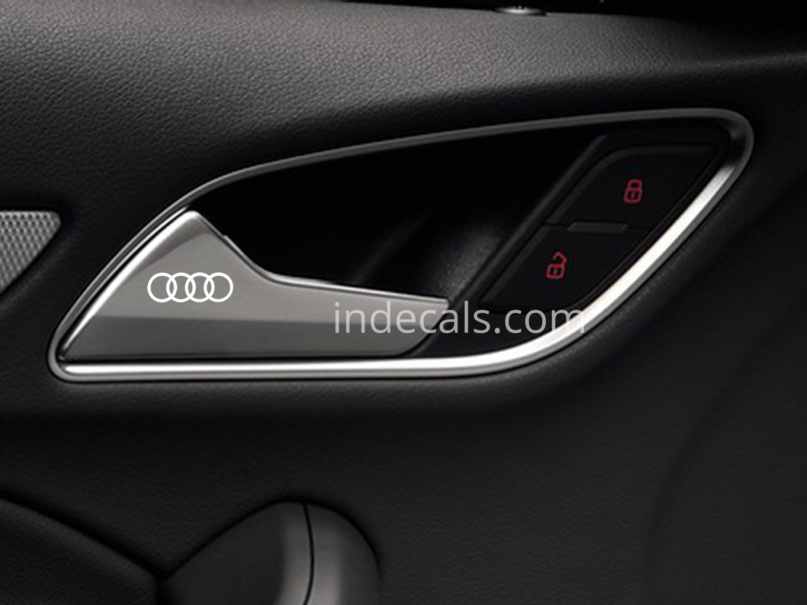 6 x Audi Rings Stickers for Door Handle - White