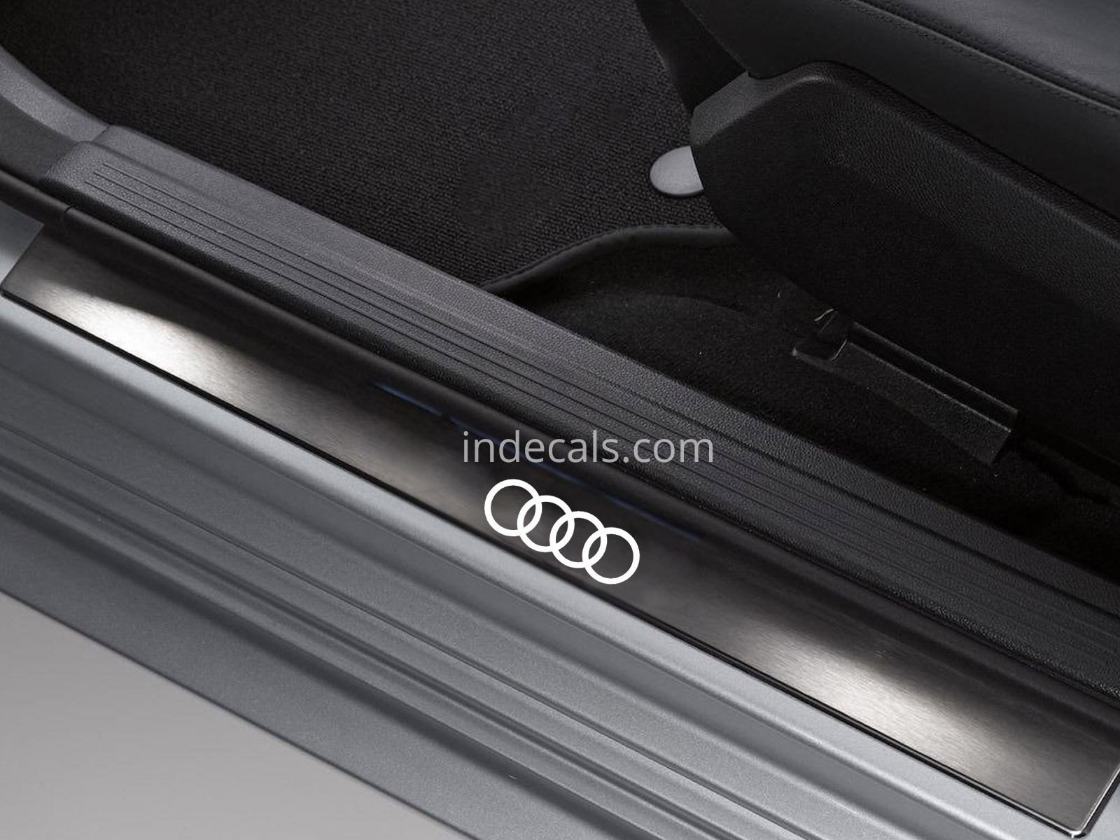6 x Audi Rings Stickers for Door Sills - White