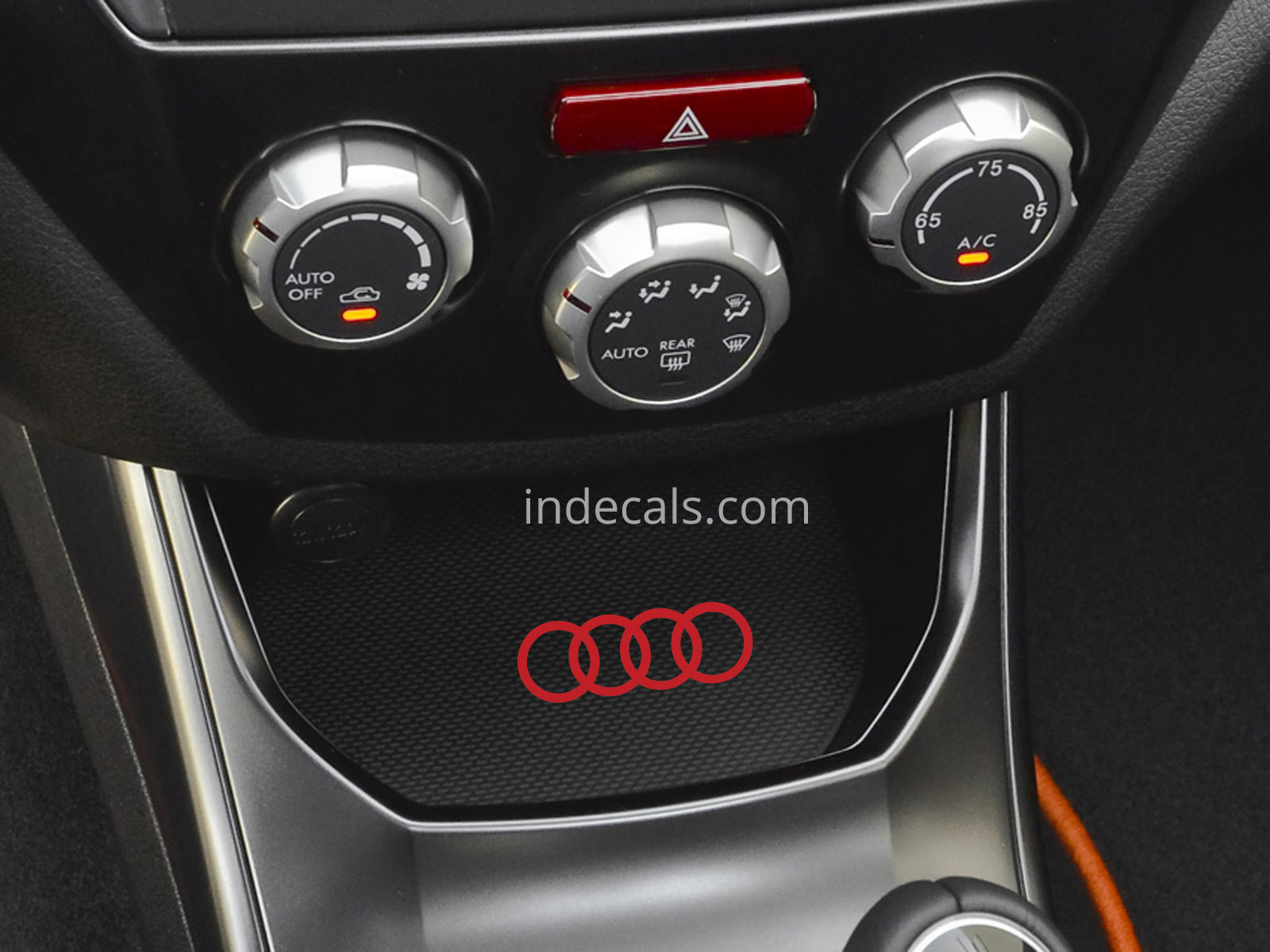 3 x Audi Rings Stickers for Ashtray - Red