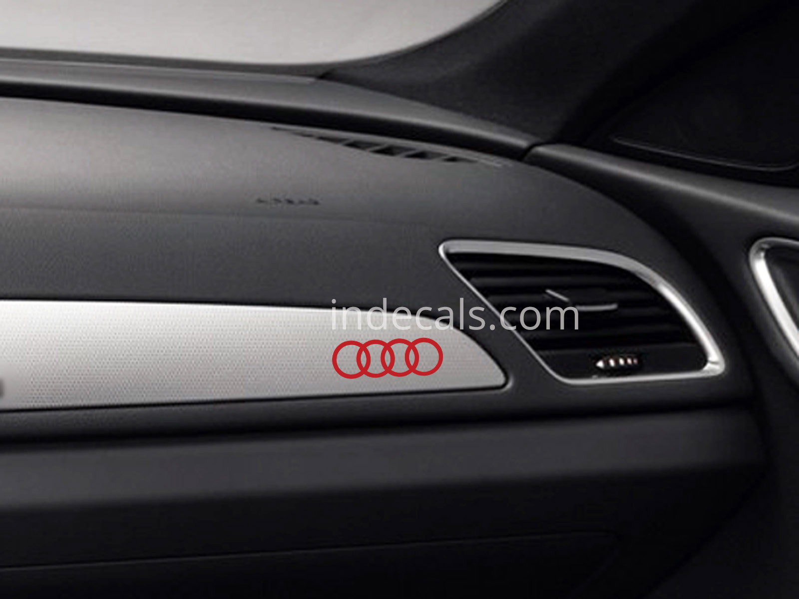 3 x Audi Rings Stickers for Dash Trim - Red