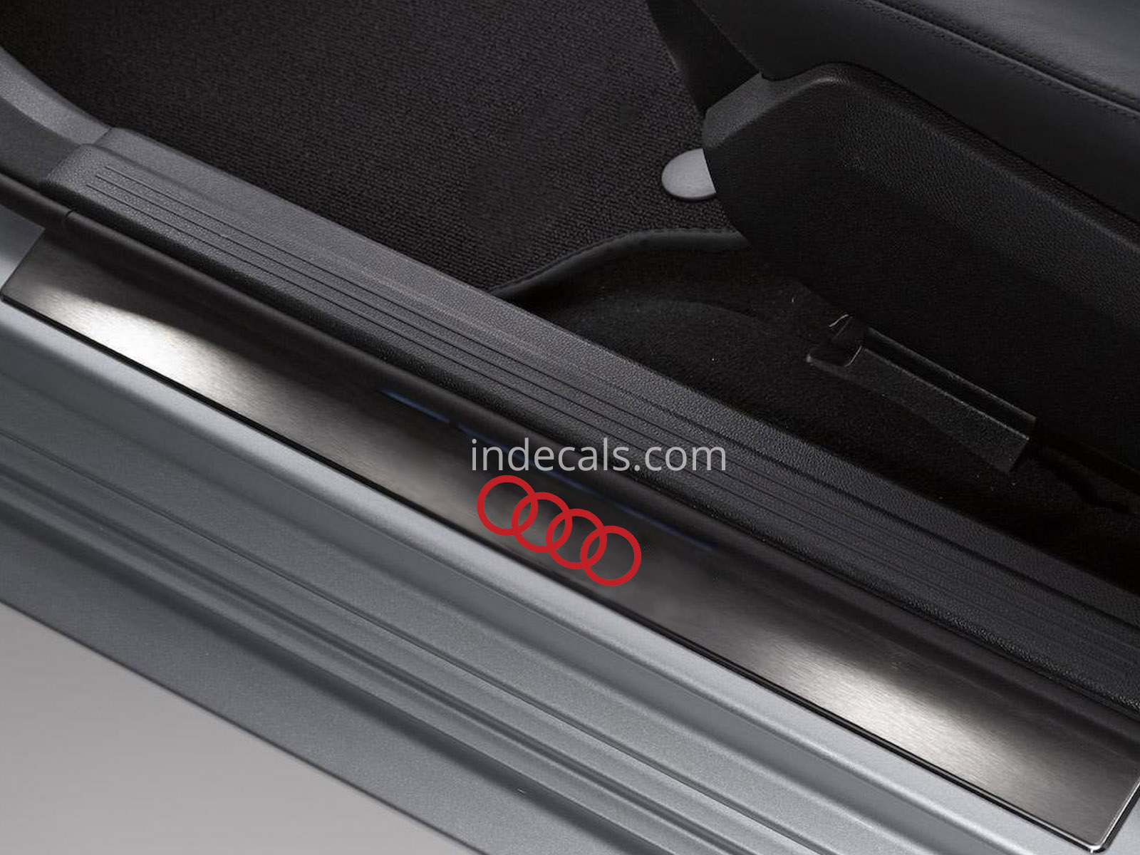 6 x Audi Rings Stickers for Door Sills - Red