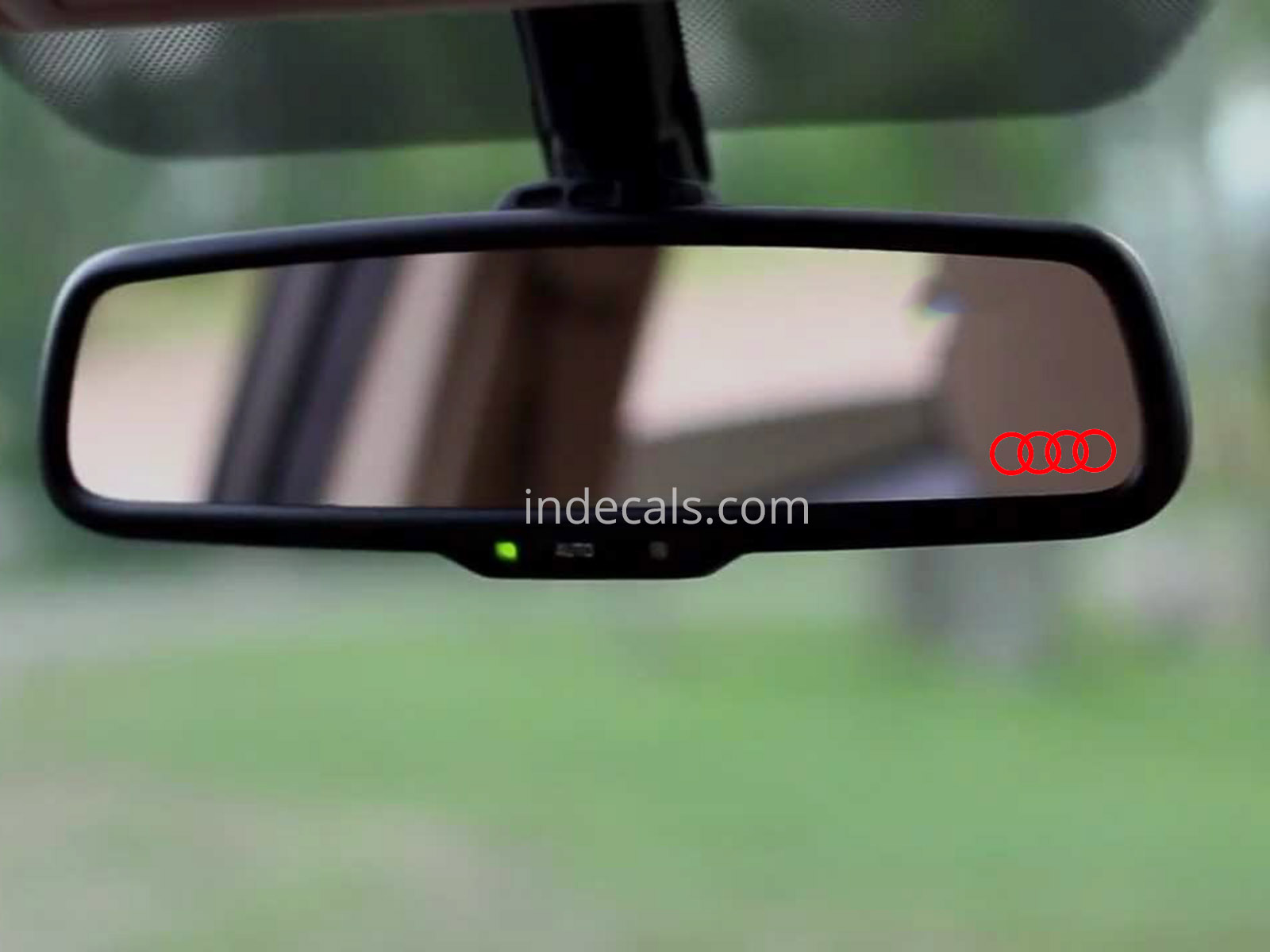 3 x Audi Rings Stickers for Interior Mirror - Red