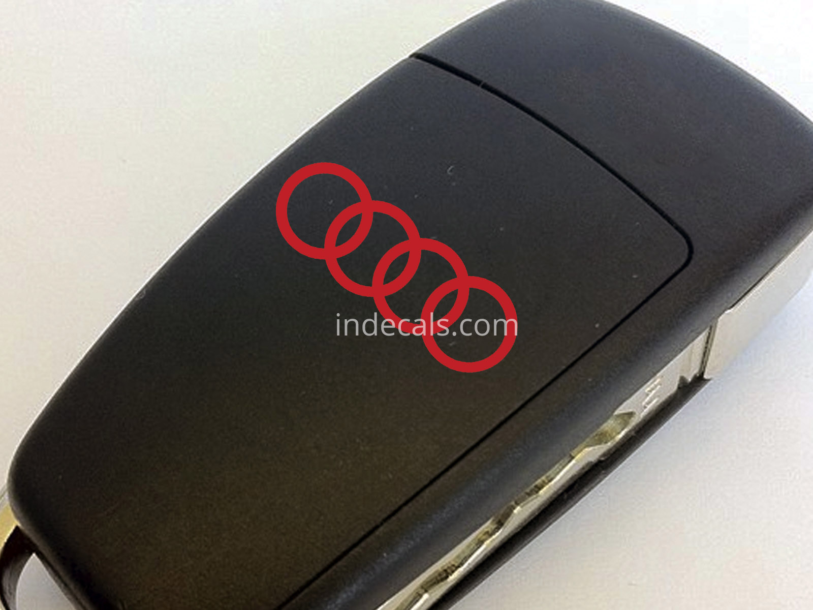 3 x Audi Rings Stickers for Key - Red