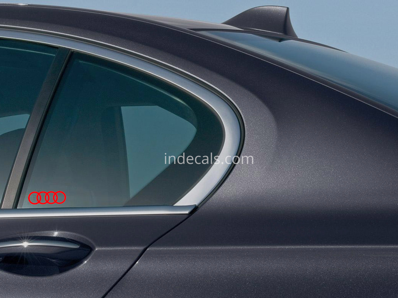 3 x Audi Rings Stickers for Rear Window - Red