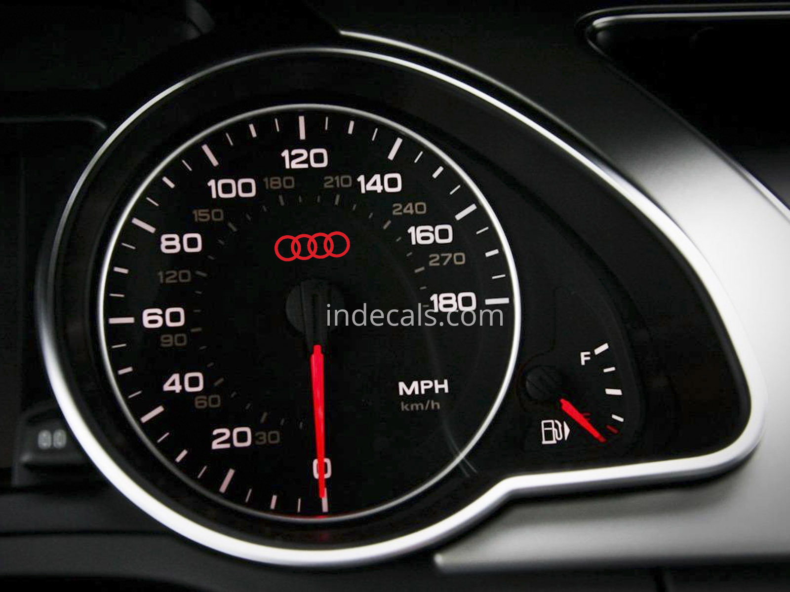 3 x Audi Rings Stickers for Speedometer - Red