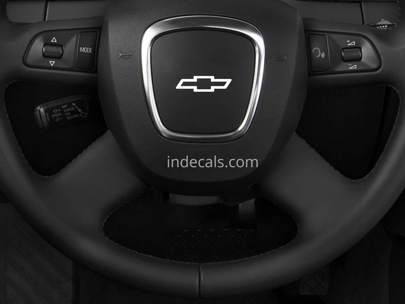 3 x Chevrolet Stickers for Steering Wheel - White