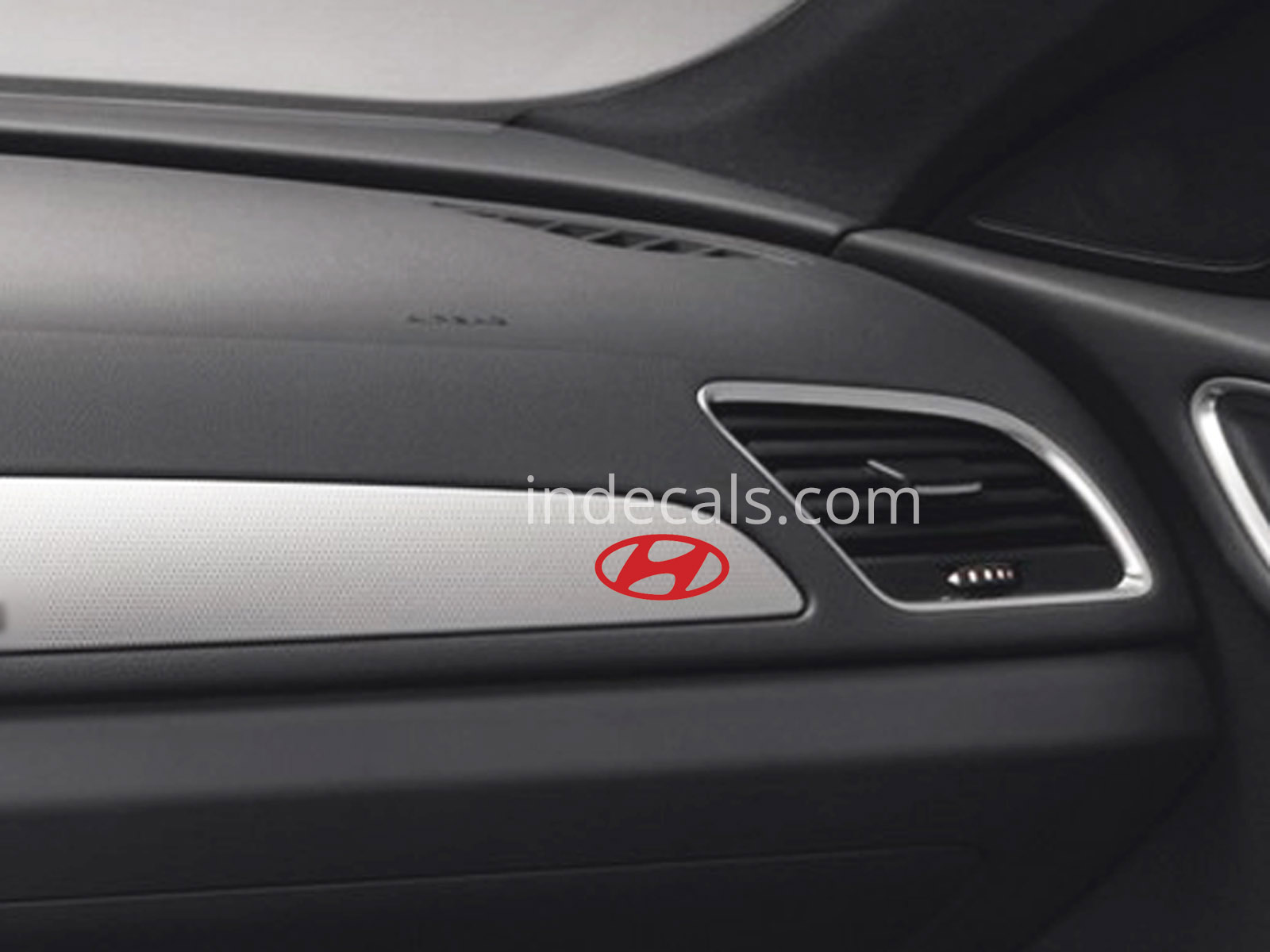 3 x Hyundai Stickers for Dash Trim - Red