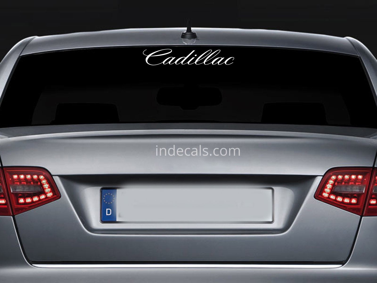 1 x Cadillac Sticker for Windshield or Back Window - White
