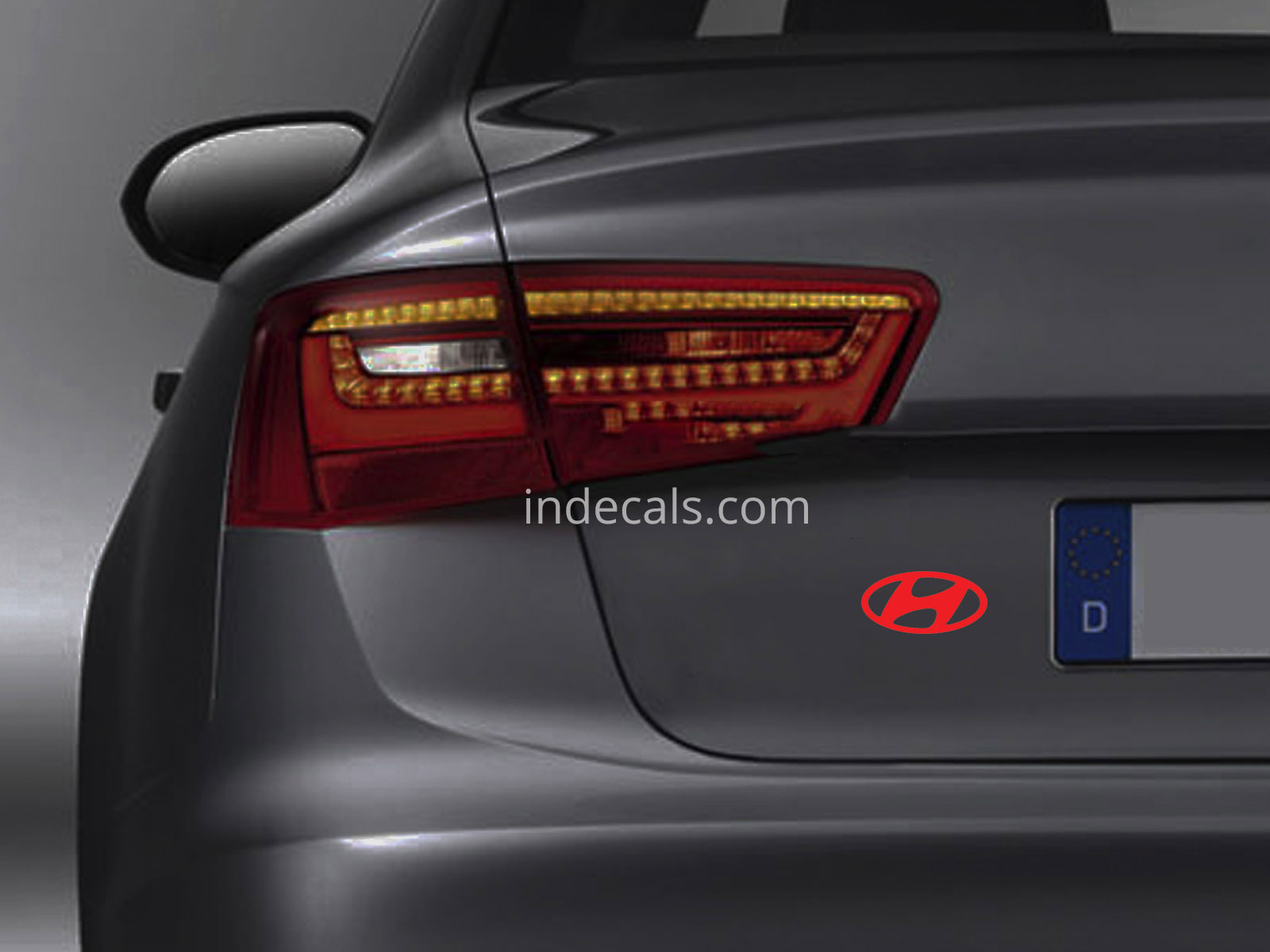 3 x Hyundai Stickers for Trunk - Red