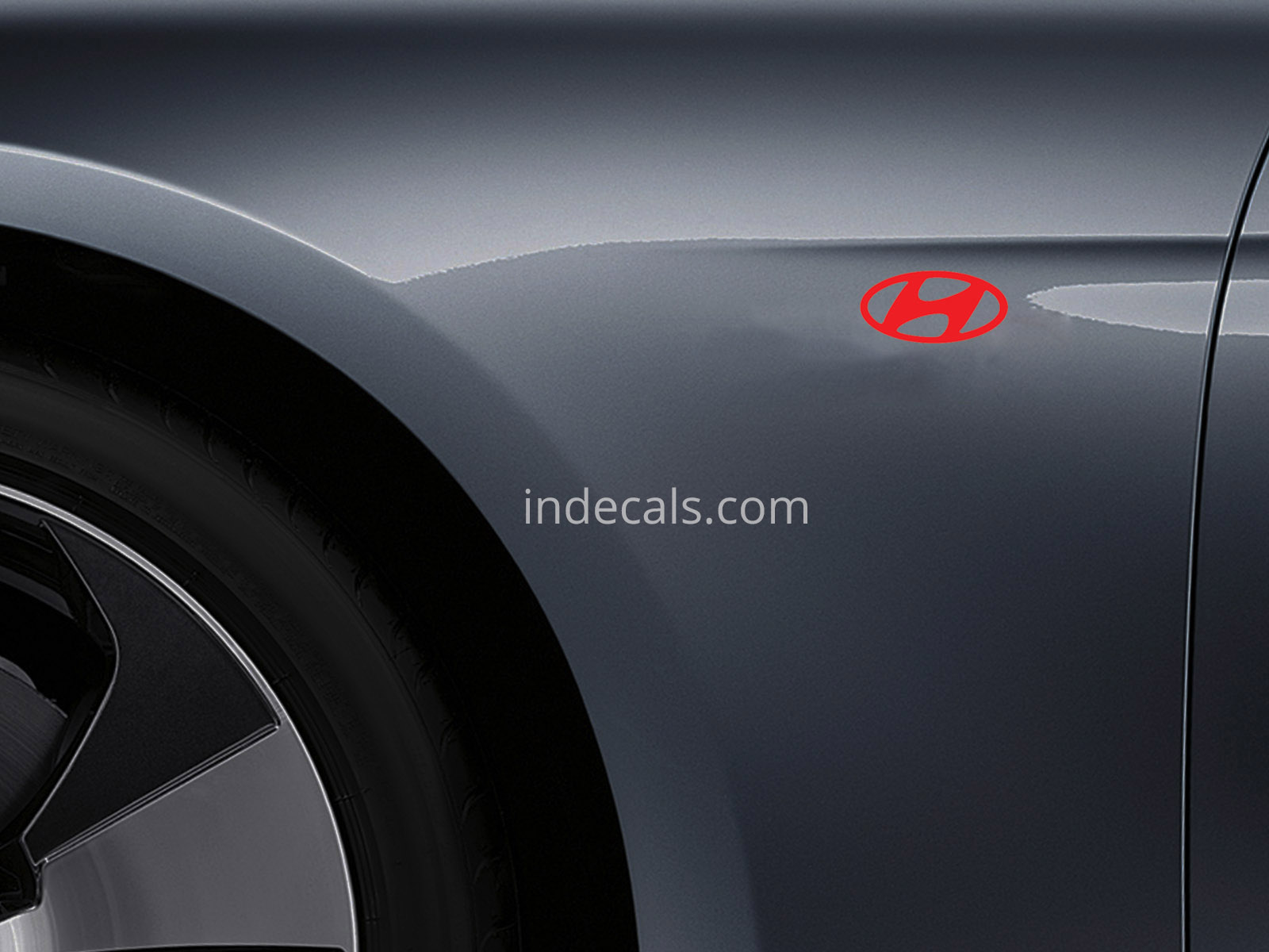 3 x Hyundai Stickers for Wings - Red