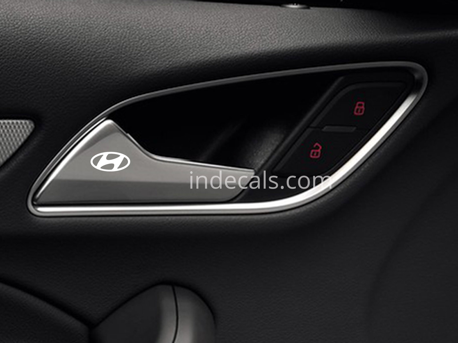 6 x Hyundai Stickers for Door Handle - White
