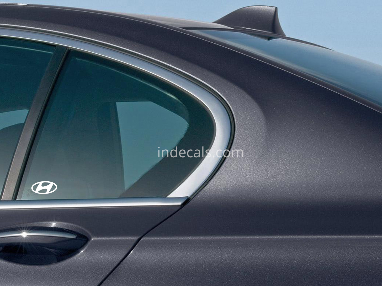 3 x Hyundai Stickers for Rear Window - White