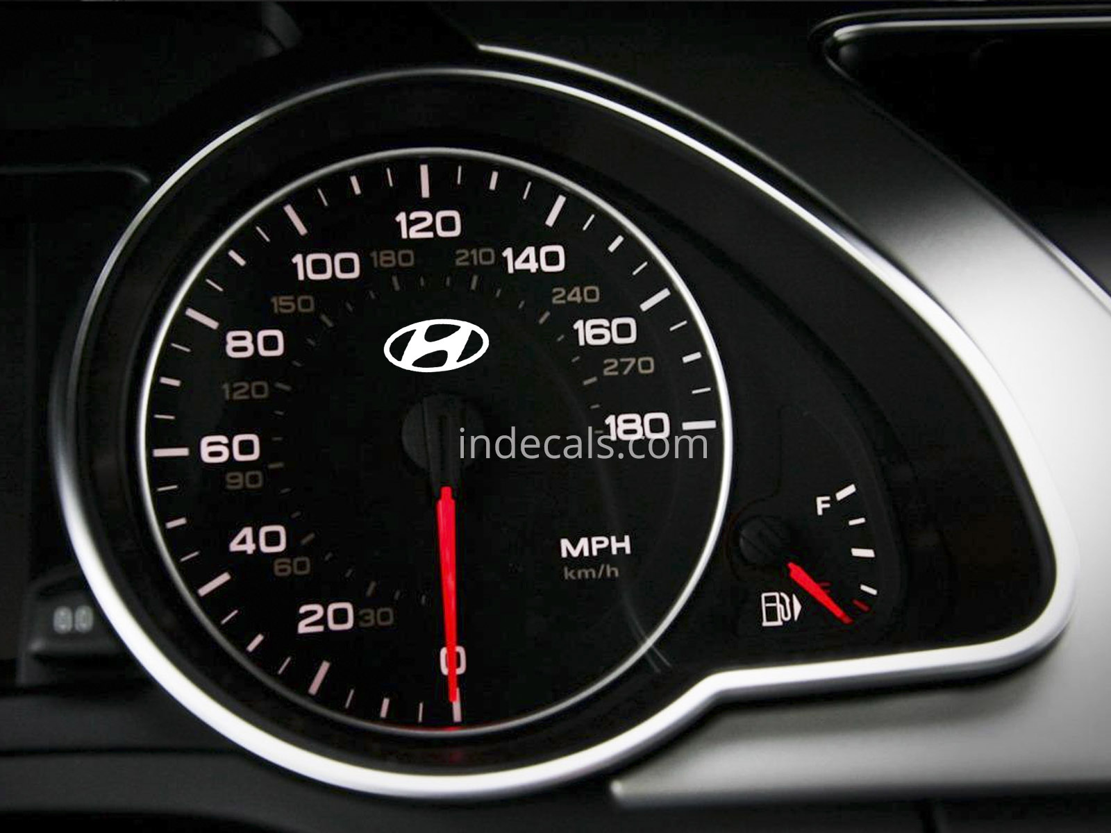 3 x Hyundai Stickers for Speedometer - White