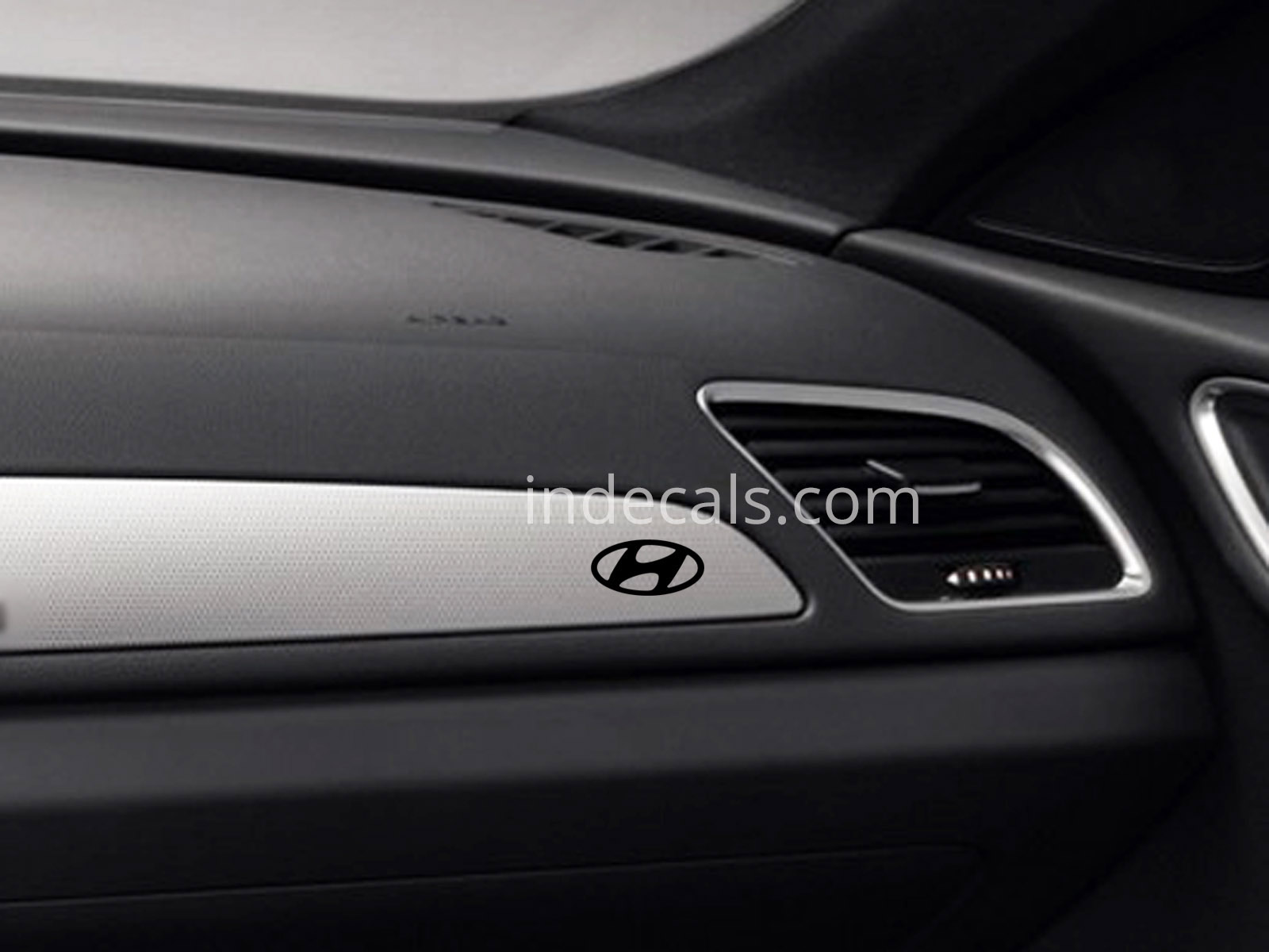 3 x Hyundai Stickers for Dash Trim - Black