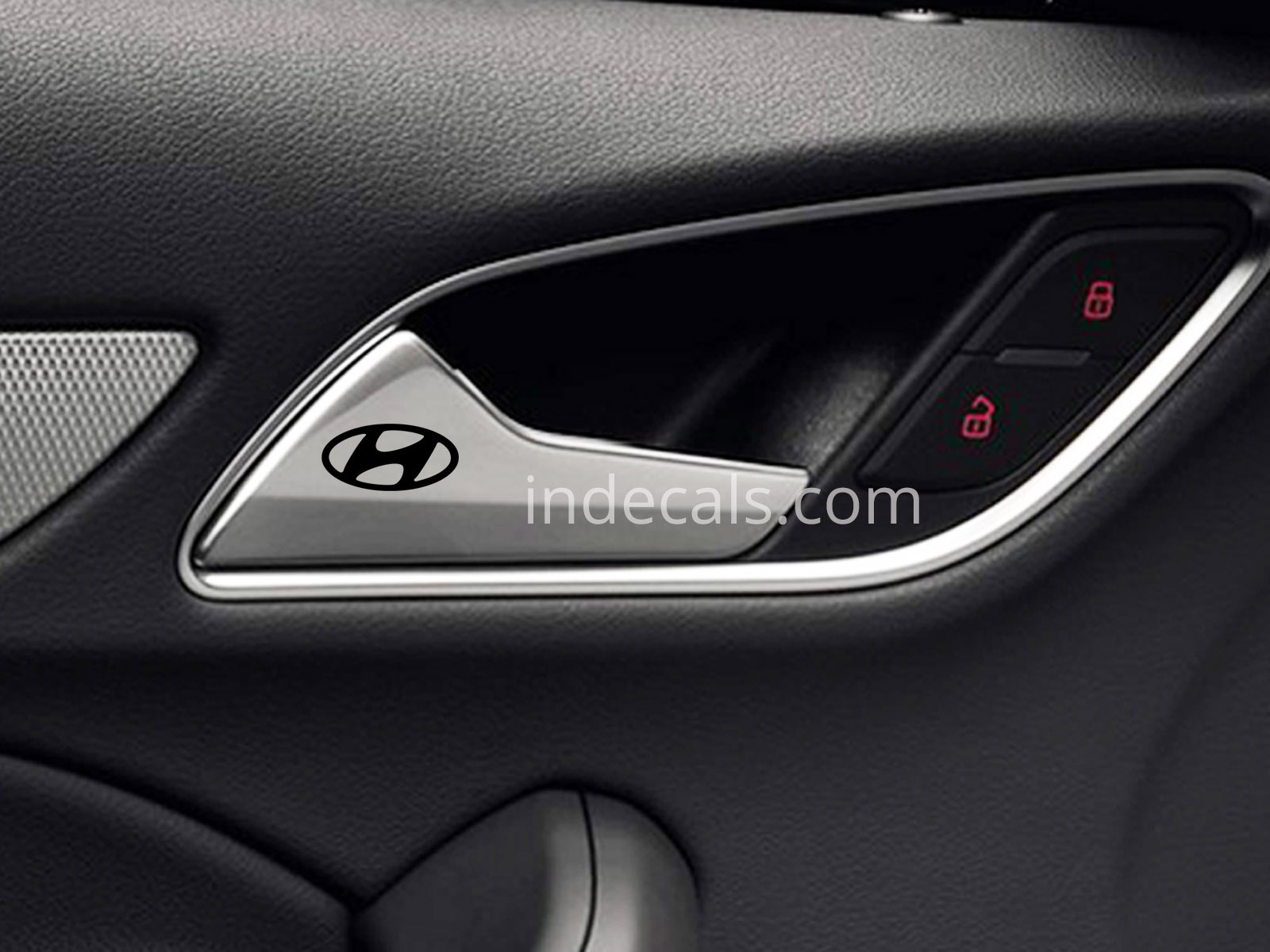 6 x Hyundai Stickers for Door Handle - Black