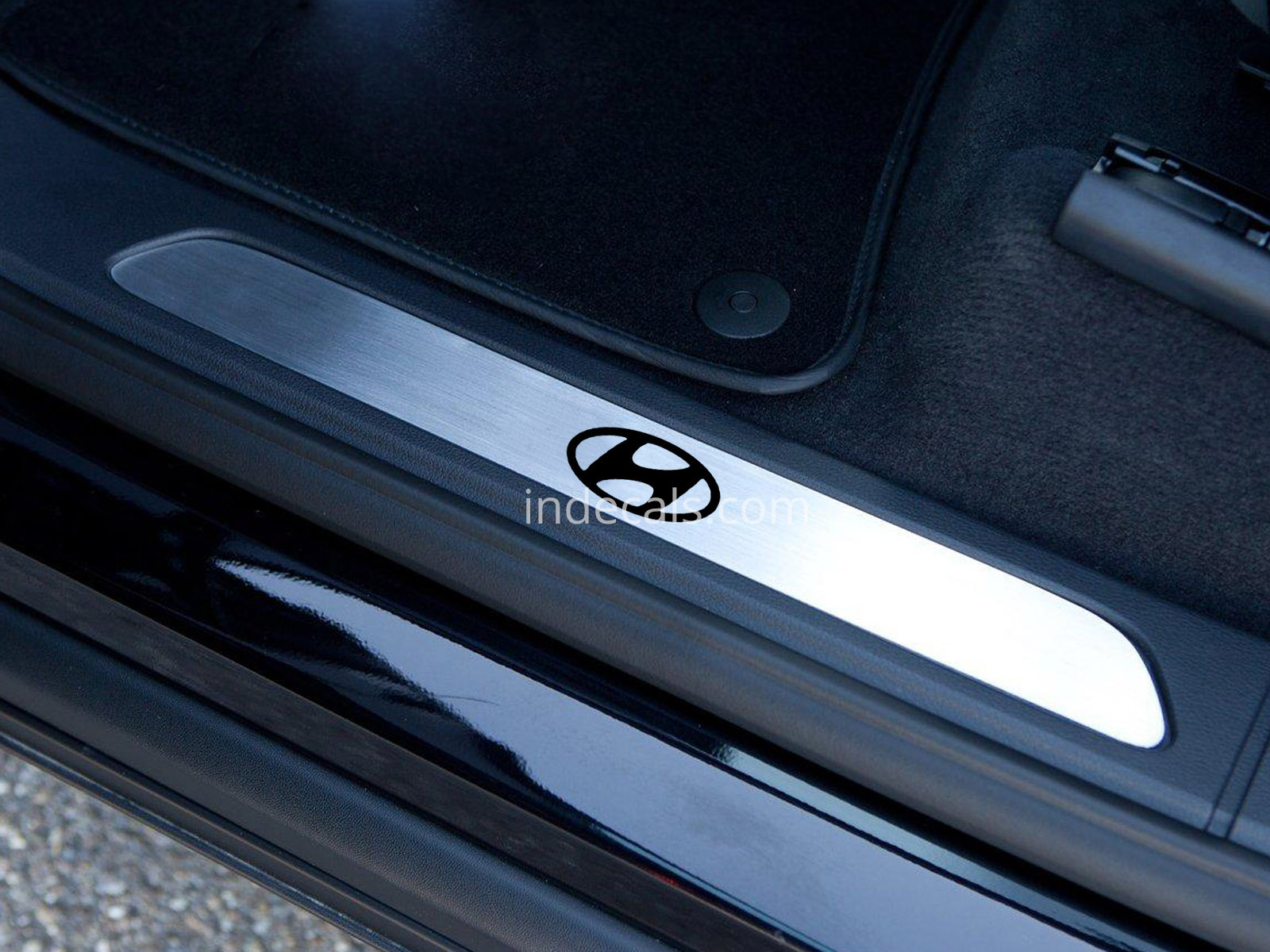 6 x Hyundai Stickers for Door Sills - Black