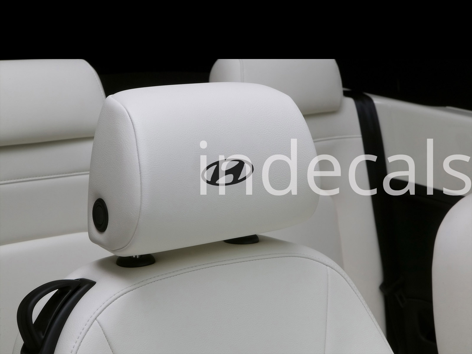 6 x Hyundai Stickers for Headrests - Black