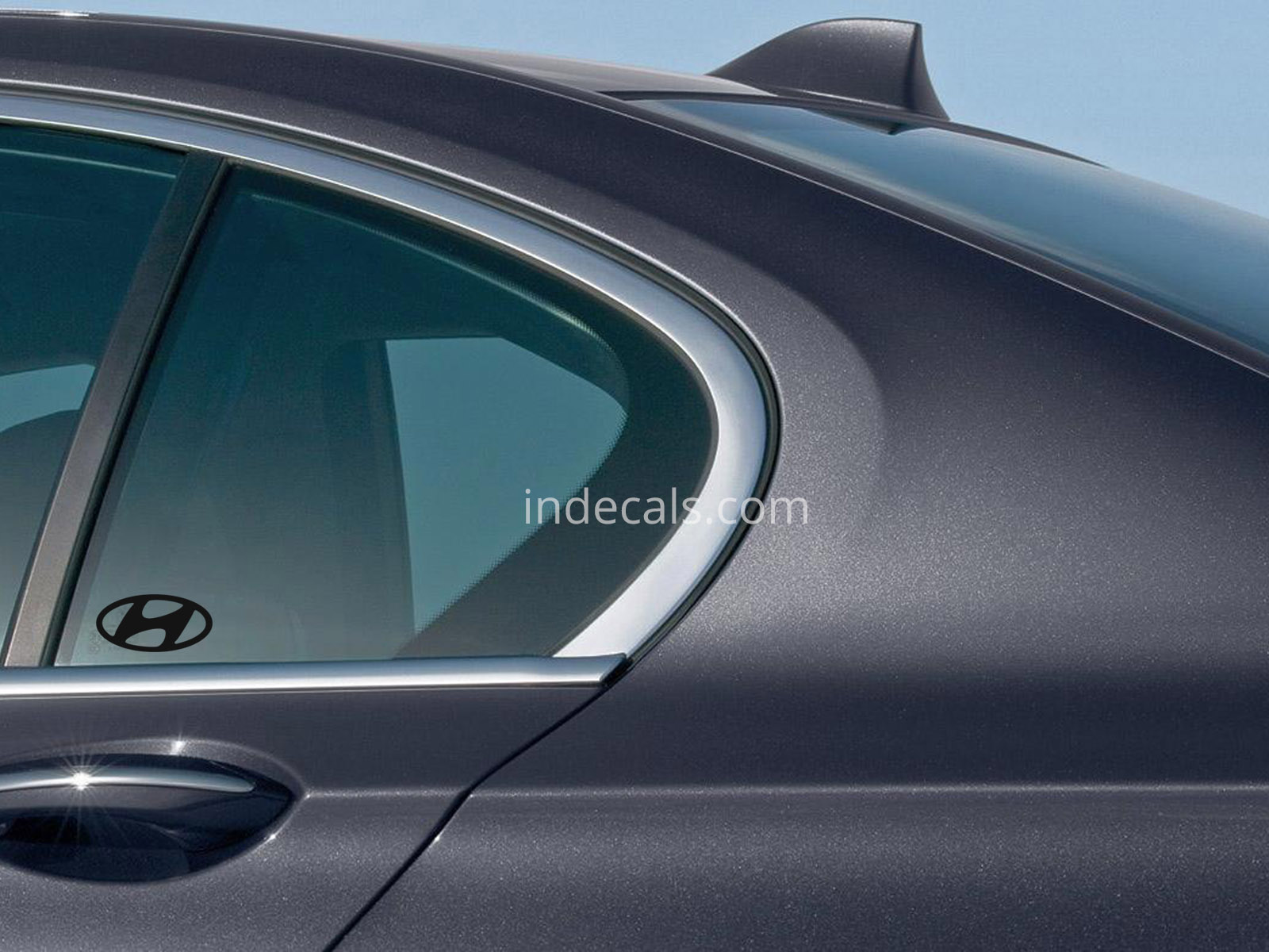 3 x Hyundai Stickers for Rear Window - Black