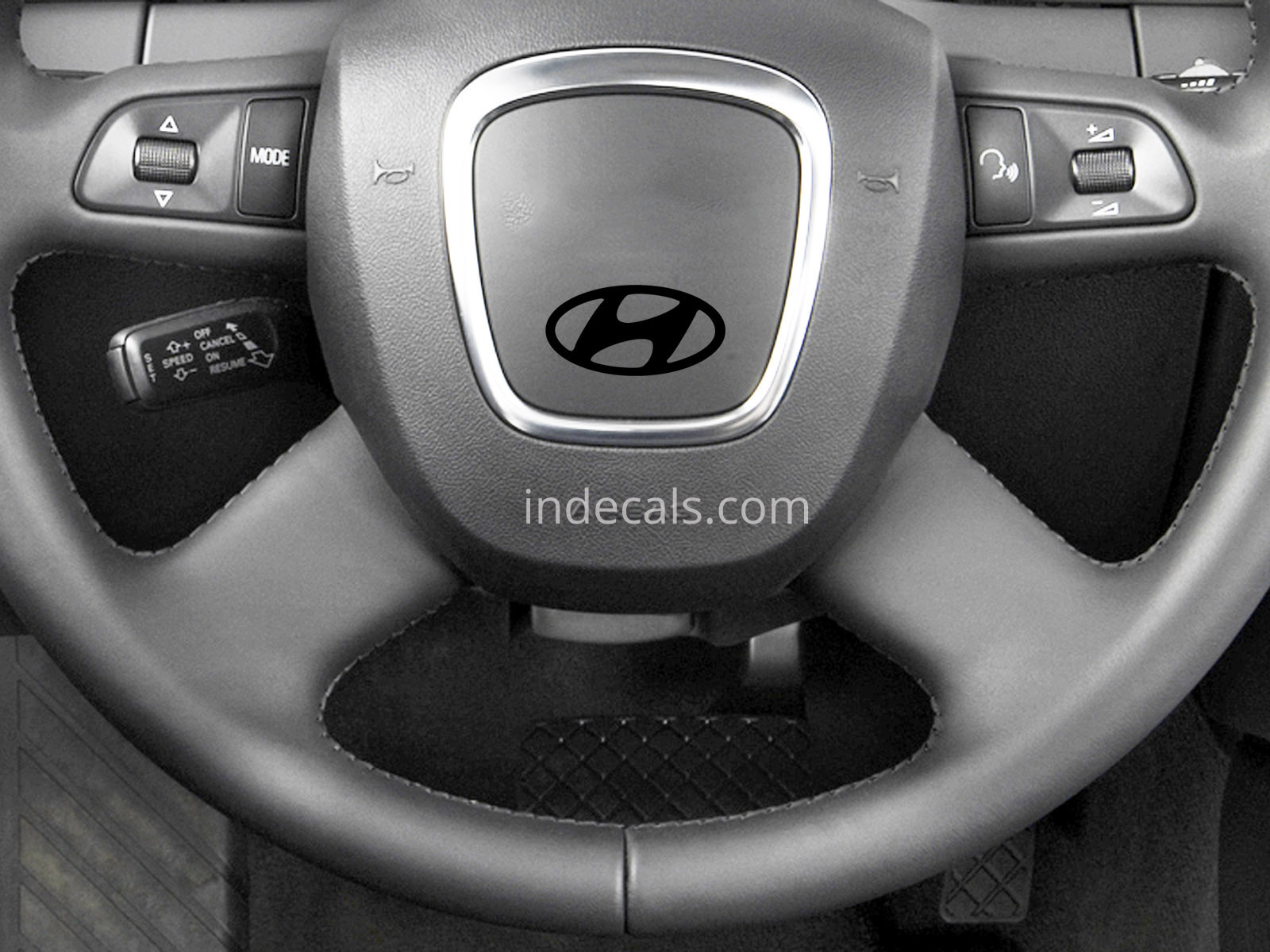 3 x Hyundai Stickers for Steering Wheel - Black