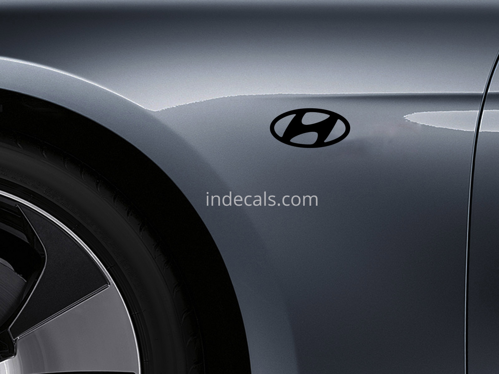3 x Hyundai Stickers for Wings - Black
