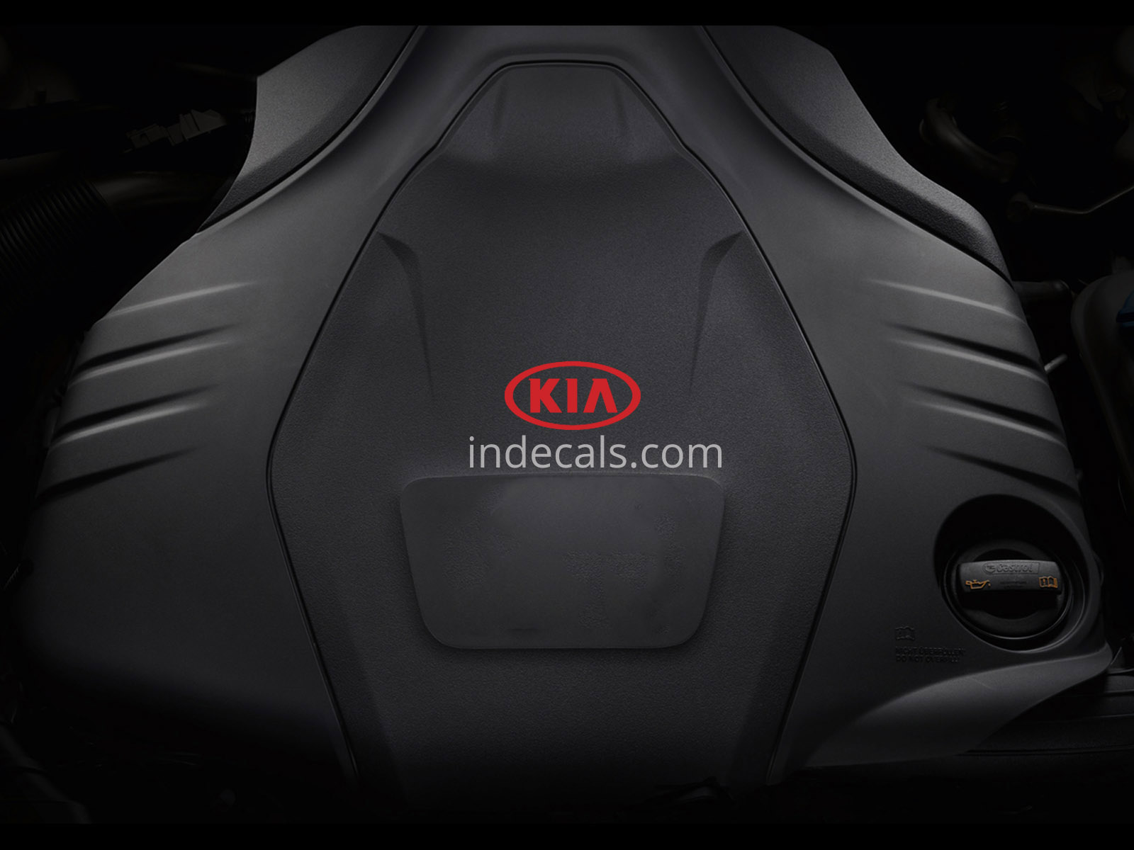 3 x KIA Stickers for Engine Cover - Red