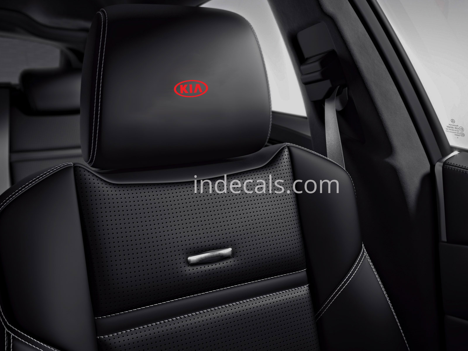 6 x KIA Stickers for Headrests - Red