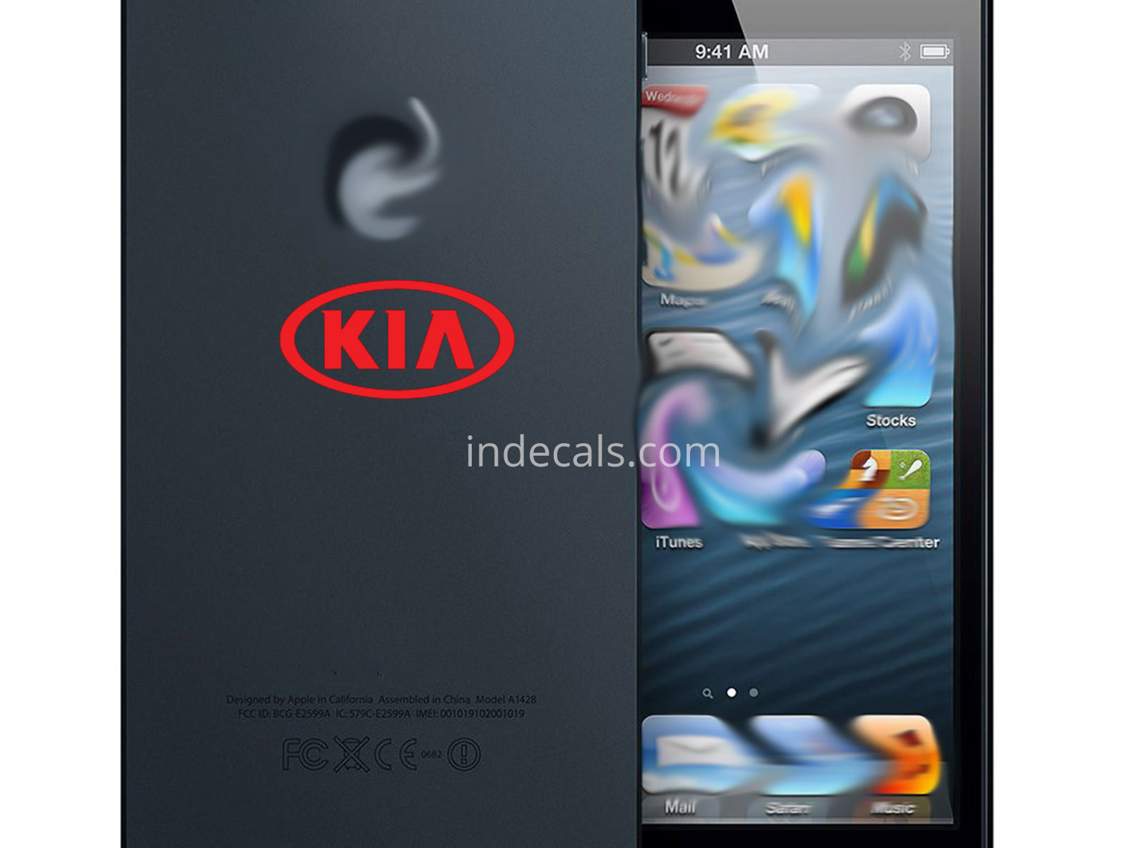 3 x KIA Stickers for Smartphone - Red