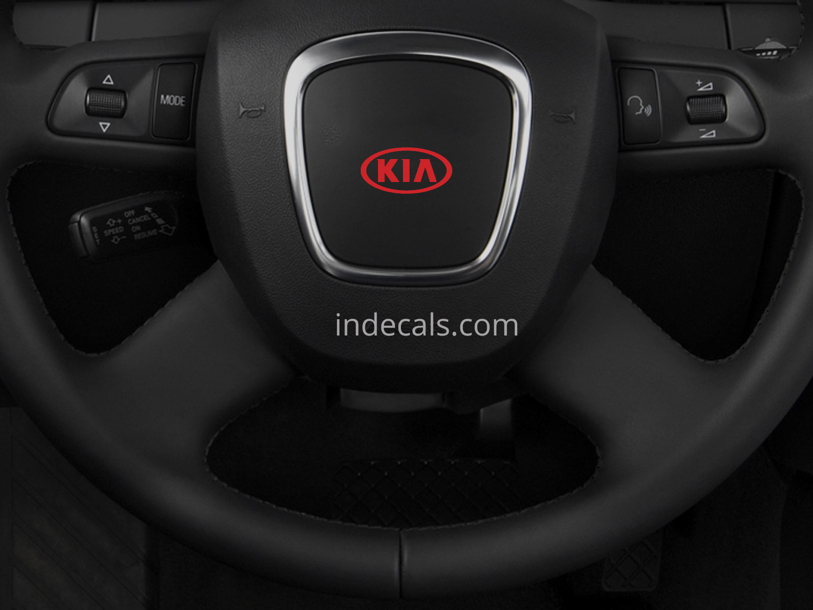 3 x KIA Stickers for Steering Wheel - Red