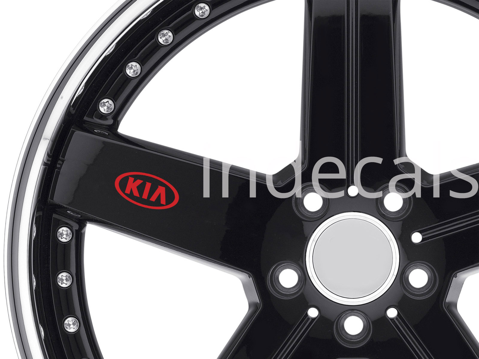 6 x KIA Stickers for Wheels - Red
