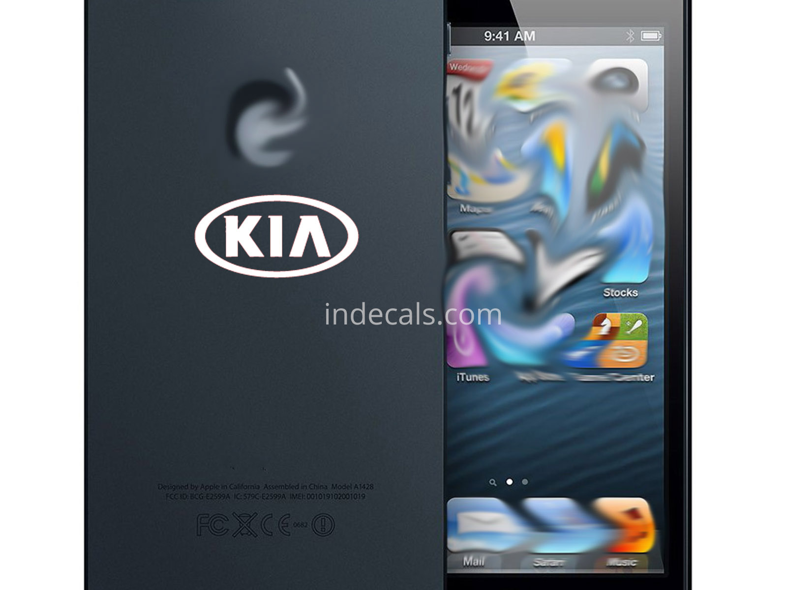3 x KIA Stickers for Smartphone - White