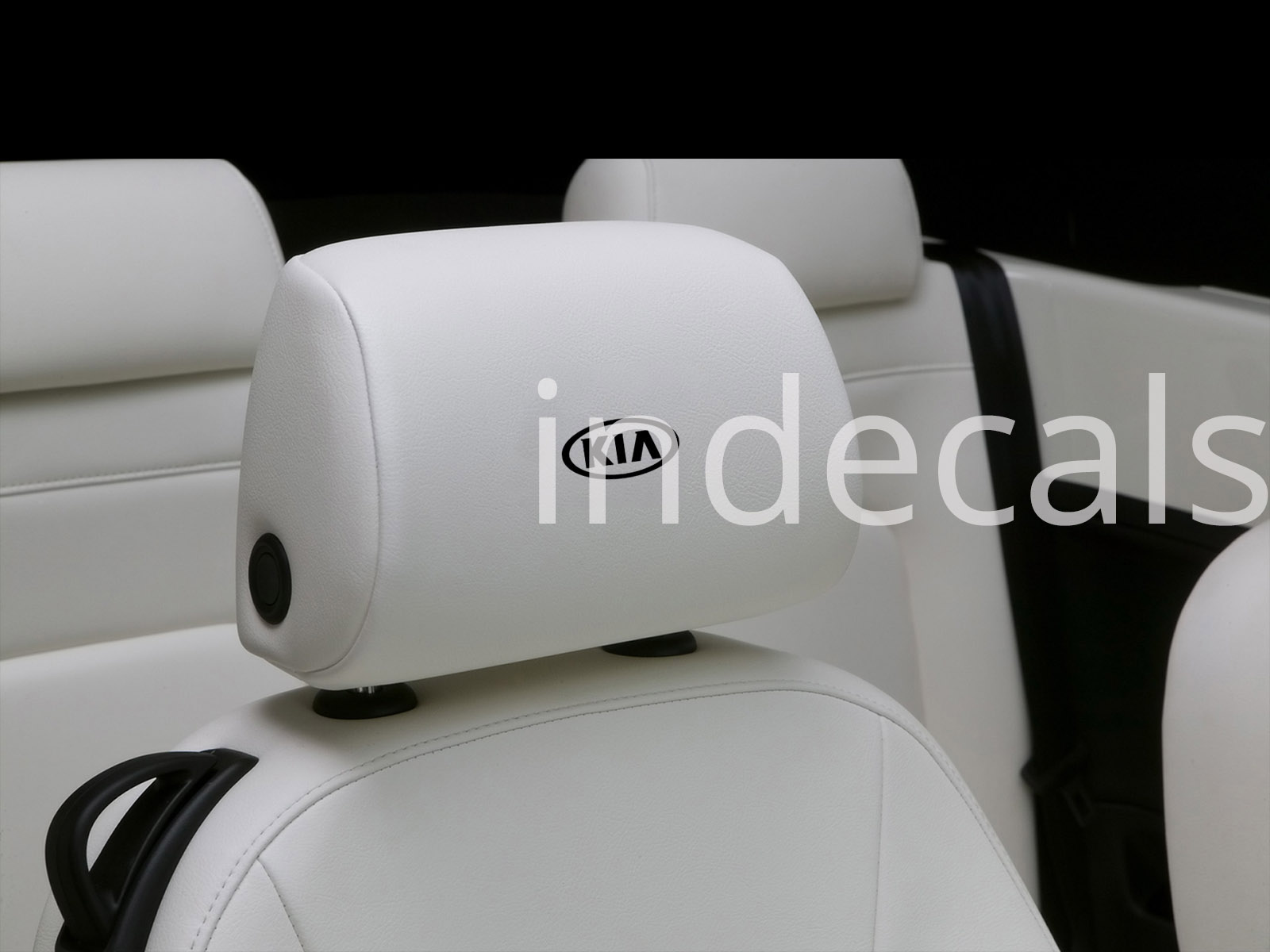 6 x KIA Stickers for Headrests - Black