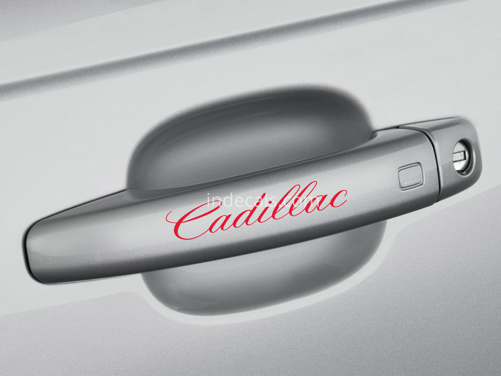 6 x Cadillac Stickers for Door Handles - Red