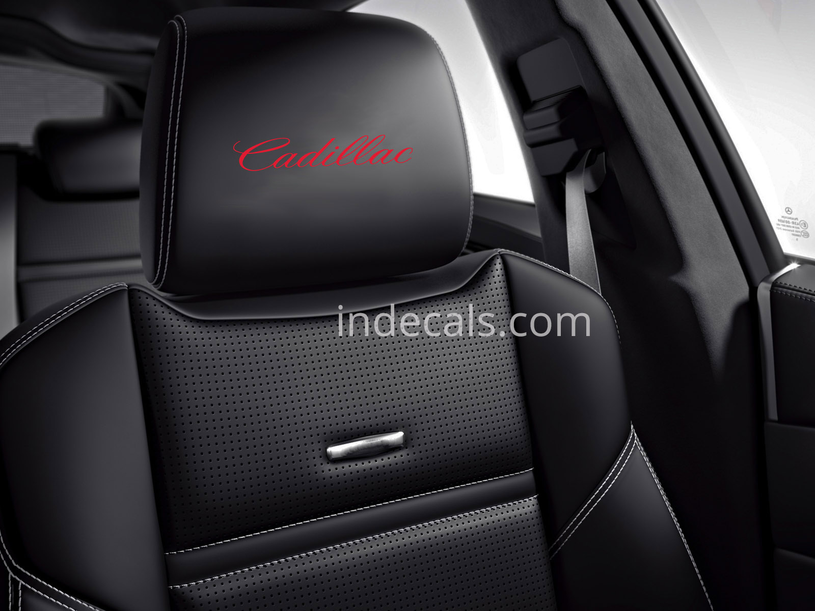 6 x Cadillac Stickers for Headrests - Red