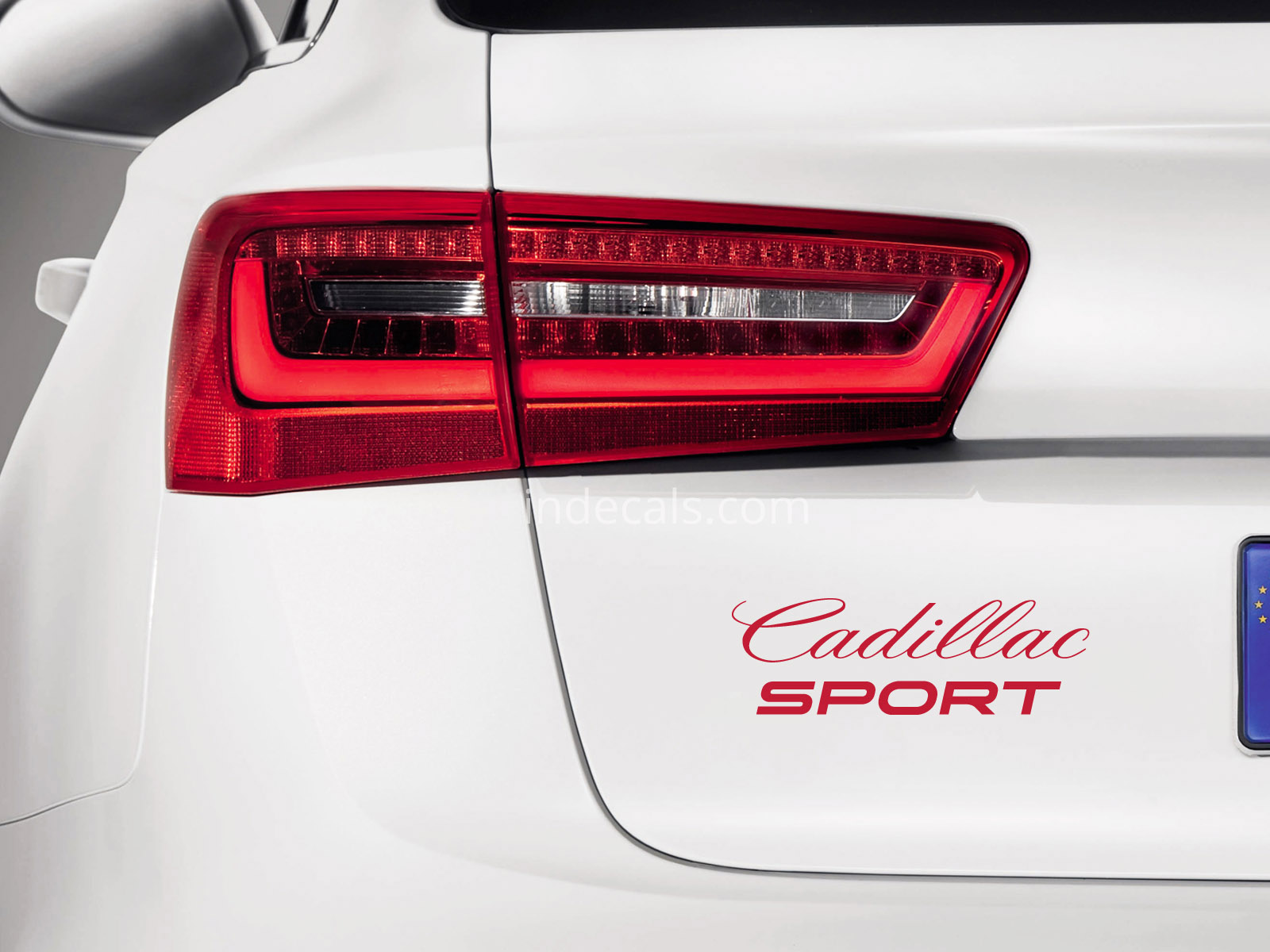1 x Cadillac Sports Sticker for Trunk - Red