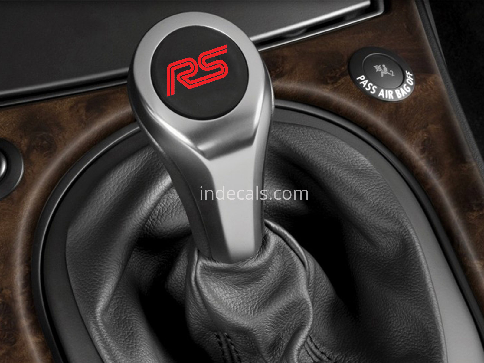 3 x Ford RS Stickers for Gear Knob - Red