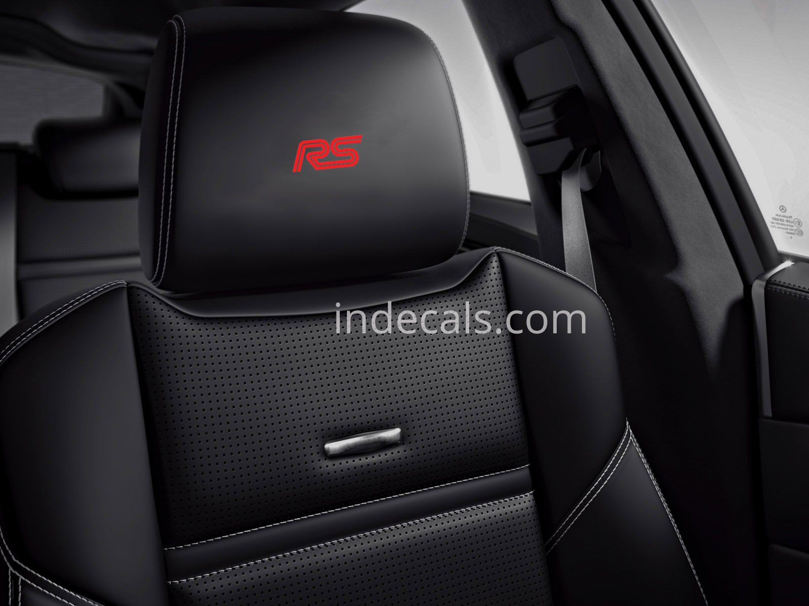 6 x Ford RS Stickers for Headrests - Red