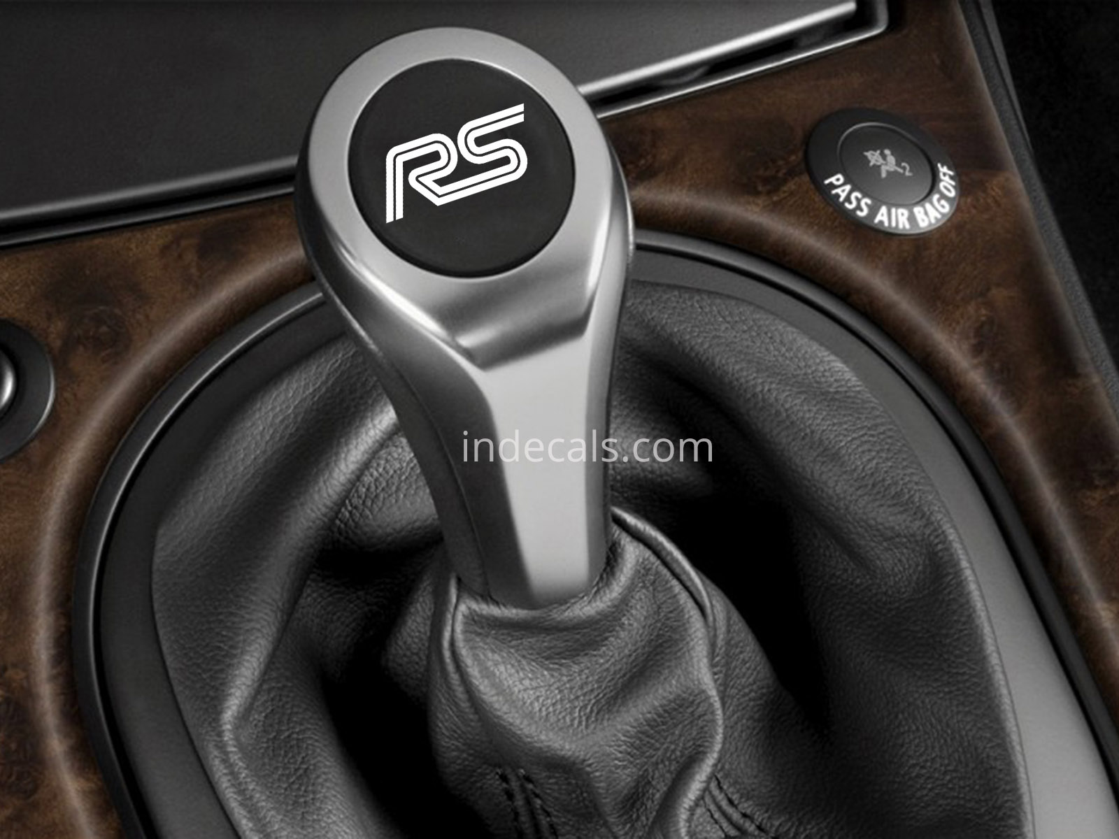 3 x Ford RS Stickers for Gear Knob - White