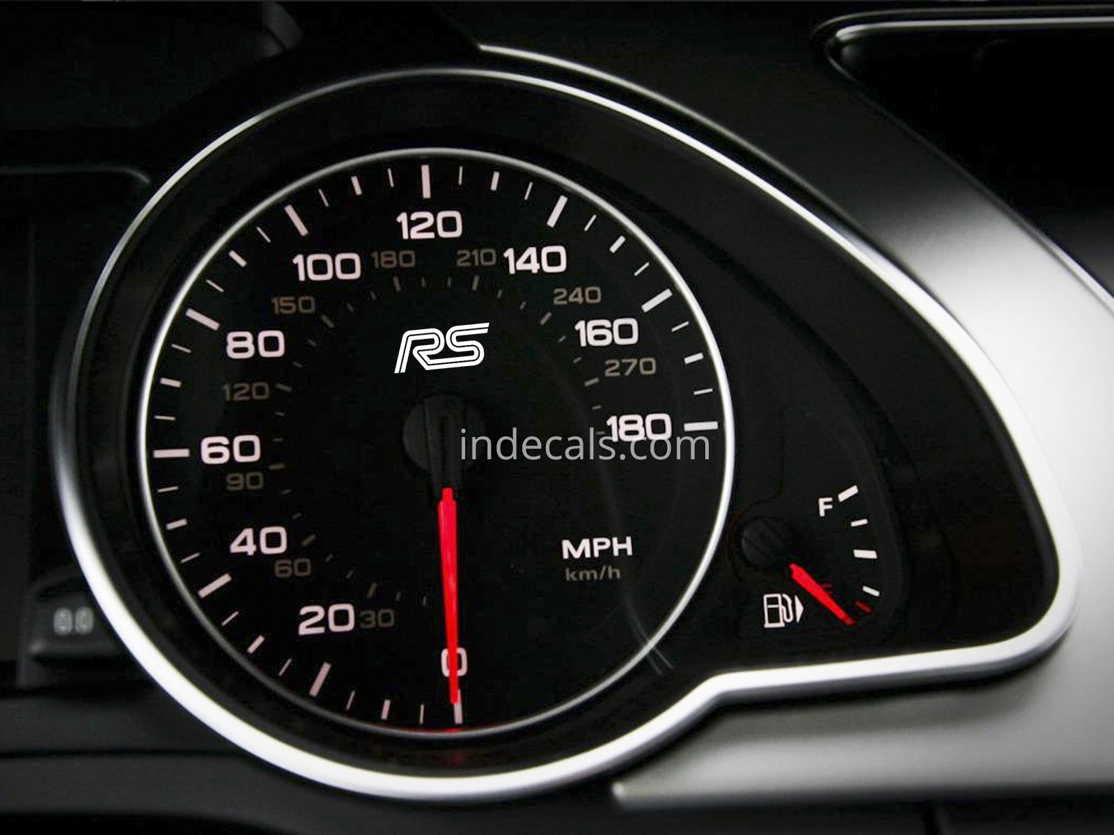 3 x Ford RS Stickers for Speedometer - White
