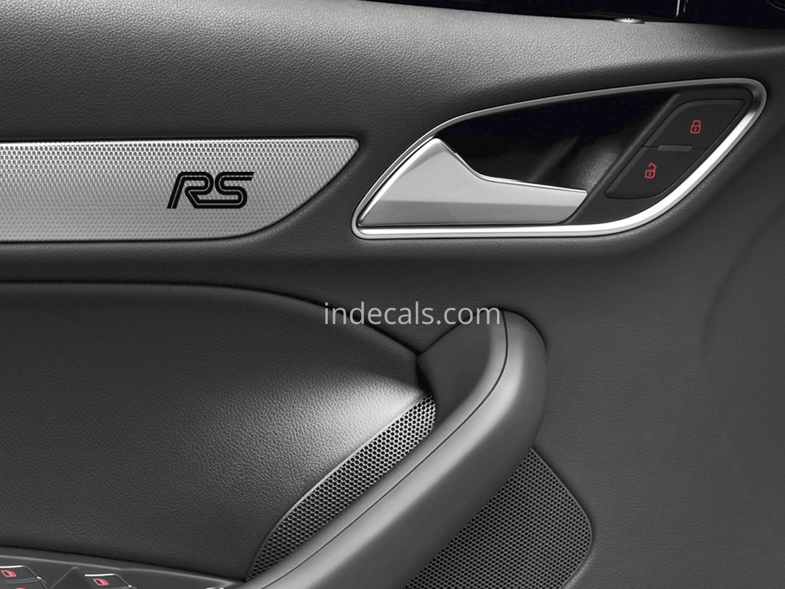 6 x Ford RS Stickers for Door Trim - Black