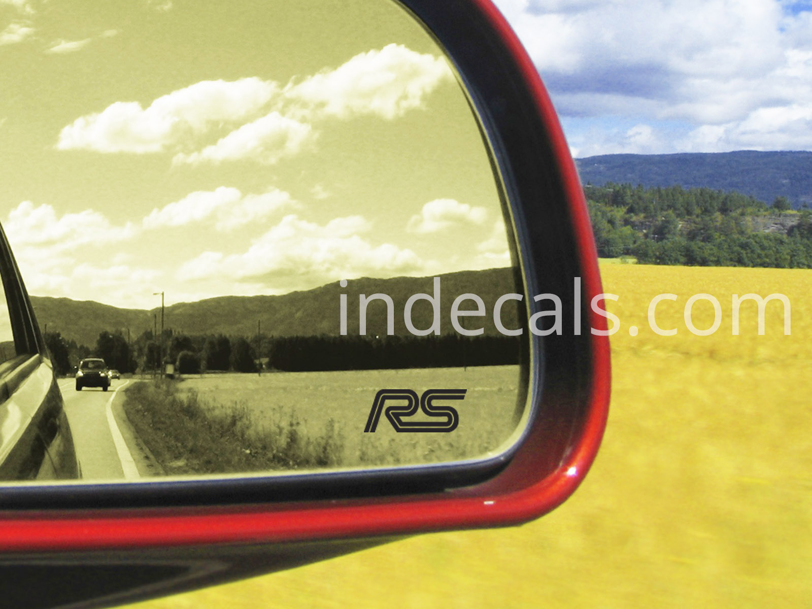 3 x Ford RS Stickers for Mirror Glass - Black