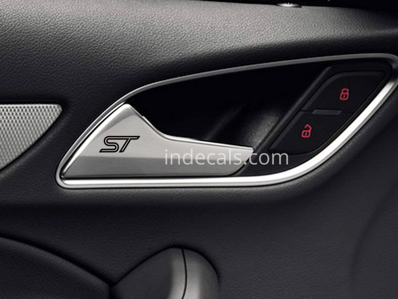 6 x Ford ST Stickers for Door Handle - Black