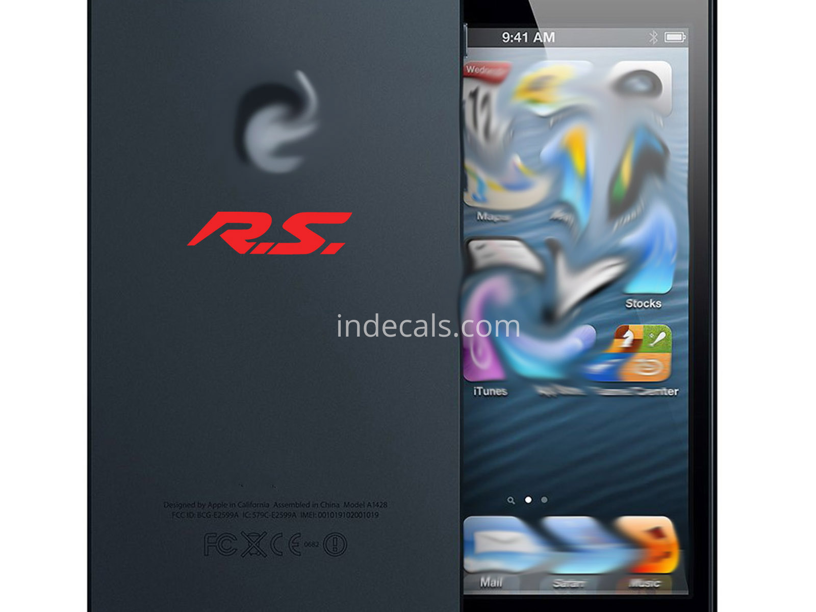 3 x Renault RS Stickers for Smartphone - Red