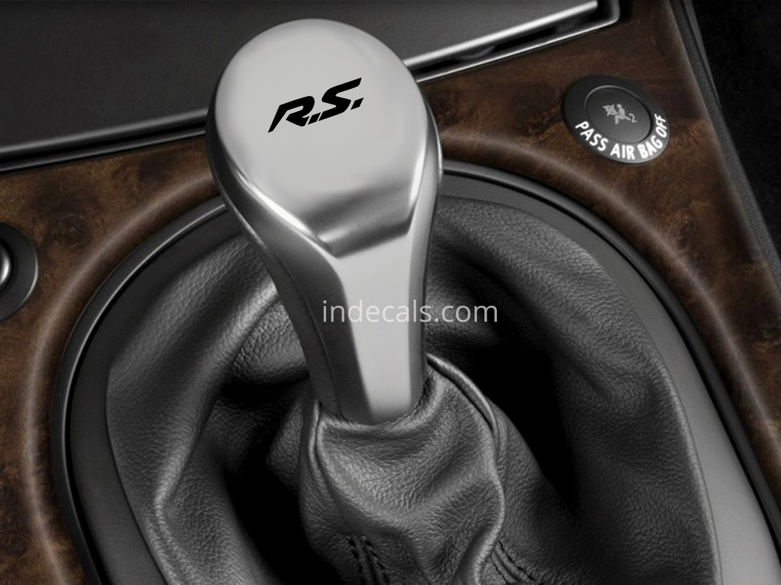 3 x Renault RS Stickers for Gear Knob - Black