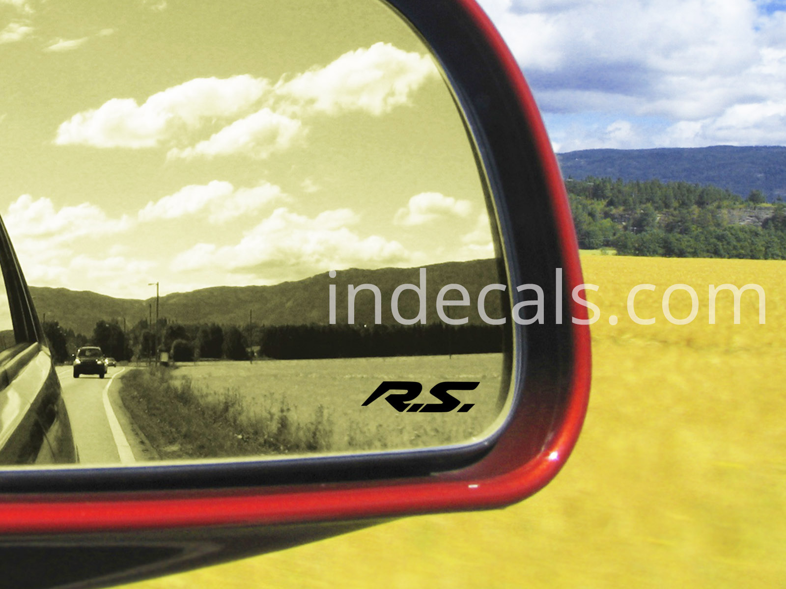 3 x Renault RS Stickers for Mirror Glass - Black