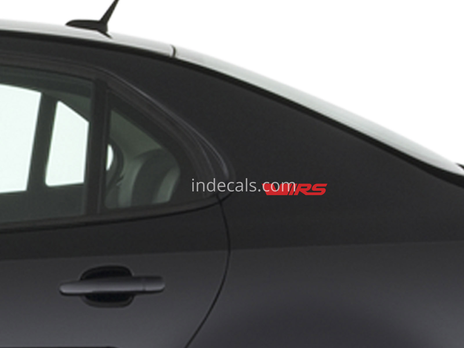 3 x Skoda RS Stickers for Rear Wing - Red