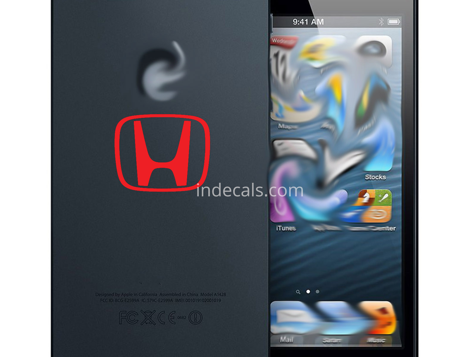 3 x Honda Stickers for Smartphone - Red